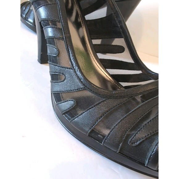 Calvin Klein Women's Peep Toe Lacy Black Heel Pumps, Size 10 - Picture 7 of 10